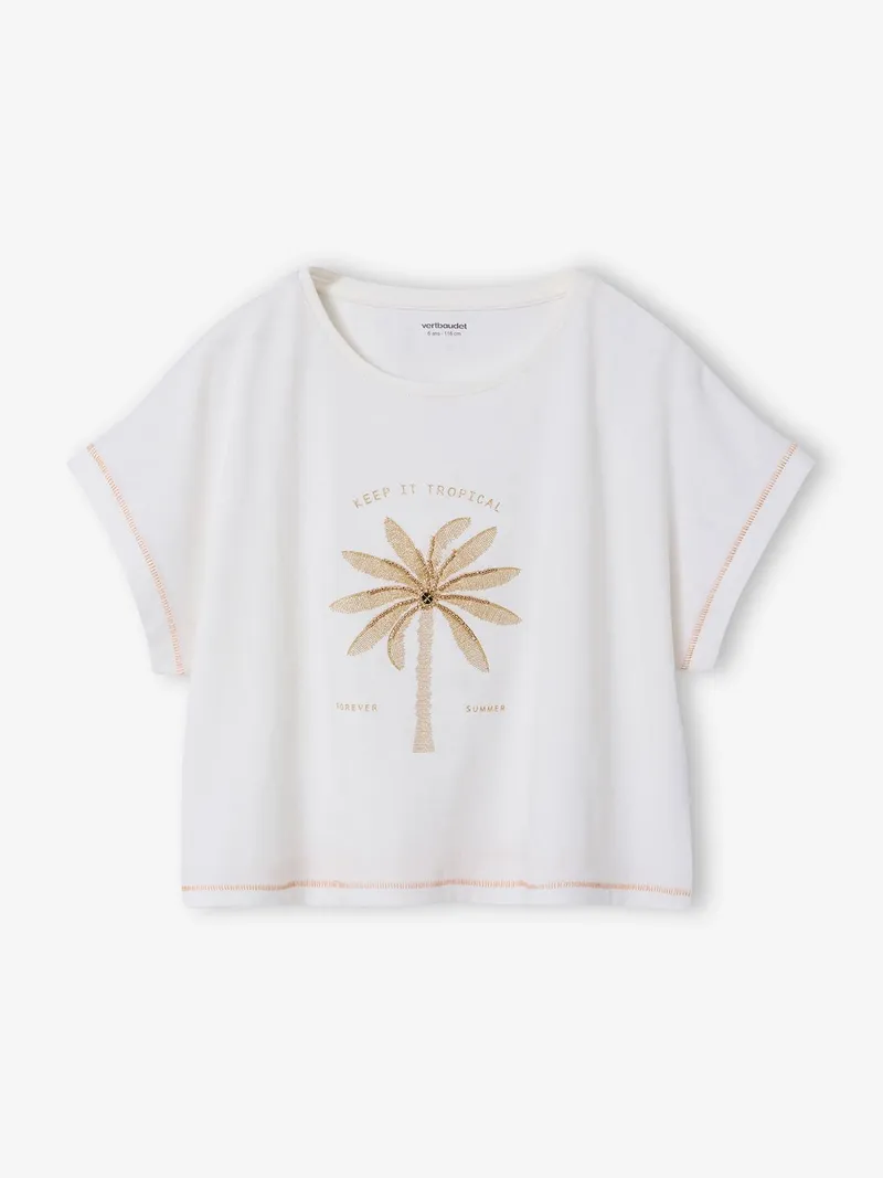 Vertbaudet Kastenförmiges T-Shirt, Wollweiß, – Produktbild 3 von 3