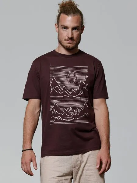 watapparel watapparel T-Shirt Unisex Mountains, Red brown, – Produktbild 2 von 3
