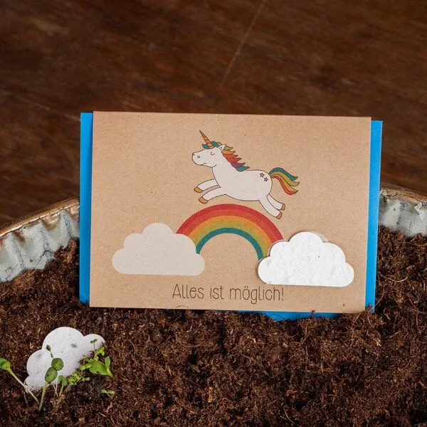 Die Stadtgärtner Die Stadtgärtner Einhorn & Regenbogen Karte mit Wildblumensamen – Produktbild 4 von 4
