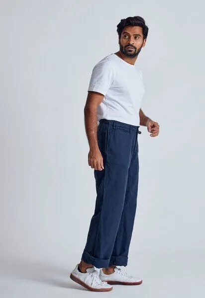 Flax and Loom Flax and Loom Leinen Chino Relaxed Fit Modell: Bird, Navy (blau), – Produktbild 1 von 6