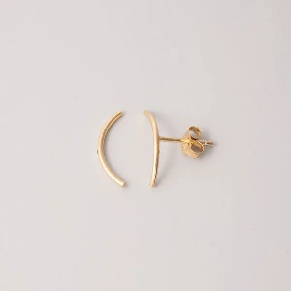 fejn jewelry fejn jewelry Ohrstecker 'curved' mit Halbkreis, Gold, – Produktbild 1 von 2