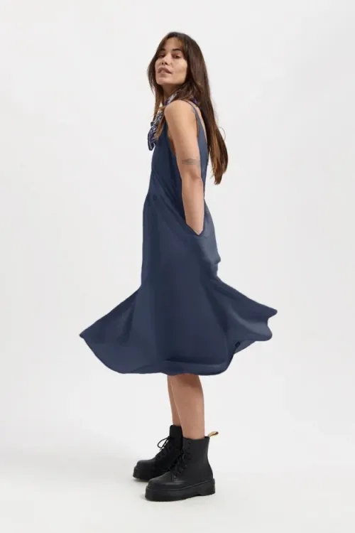 Kuyichi Kuyichi Damen vegan Kleid Damla Dark Navy, Extra dunkelblau, – Produktbild 2 von 2