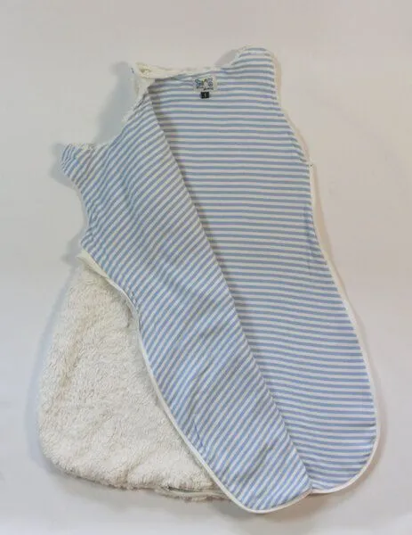 Pat und Patty Pat und Patty Babyschlafsack "Schaf" hellblau/natur-gestreift , 100 % Baumwolle (kbA) – Produktbild 3 von 3