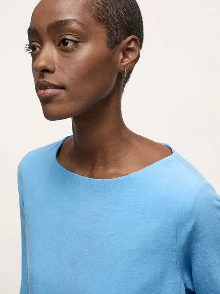LANIUS LANIUS Etuikleid aus TENCEL mit Leinen, Blue sea, – Produktbild 3 von 4