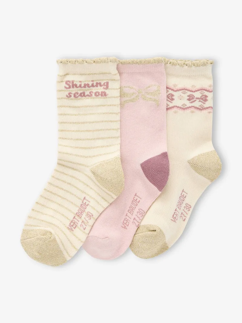 Vertbaudet 3er-Pack Weihnachts-Socken in Geschenkbox, Wollweiß, – Produktbild 2 von 3