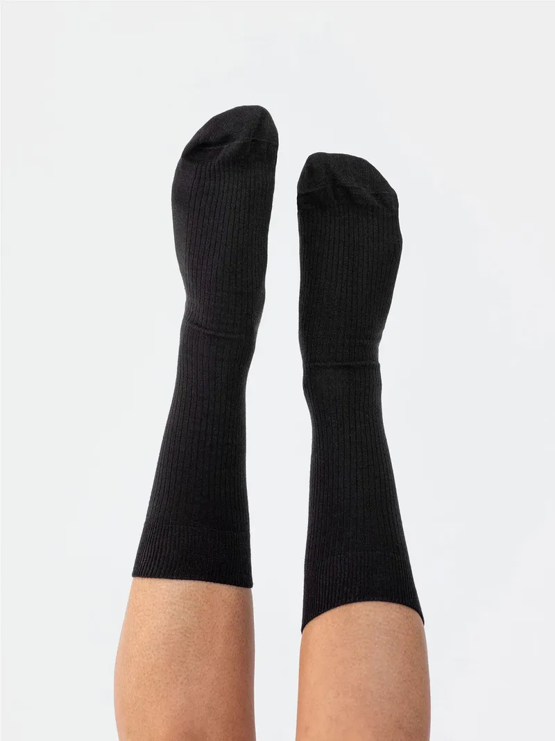 erlich textil erlich textil Casual Cotton Gerippte Socken im 3er Pack aus Bio-Baumwolle, Schwarz, – Produktbild 1 von 6