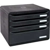 Exacompta Exacompta Schubladenbox Big Box Plus "ECOBlack", DIN A4+quer, 4 Schubladen, schwarz – Produktbild 1 von 1