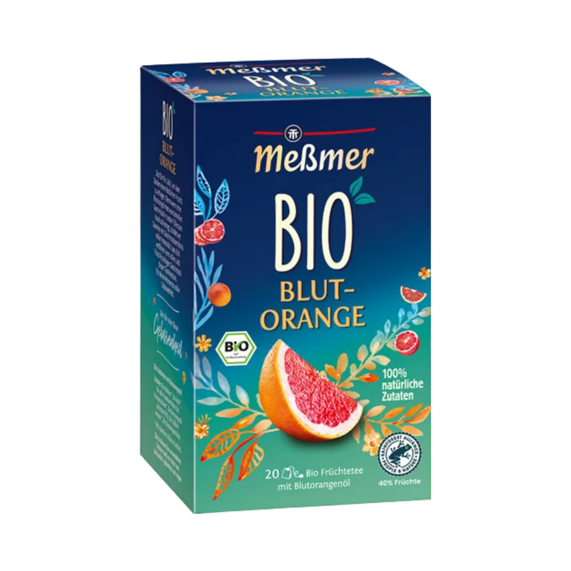 Meßmer Meßmer Bio Blutorange, Früchtetee, Teebeutel im Kuvert, 2. Entnahmefach/displaytauglich, 60g – Produktbild 1 von 1