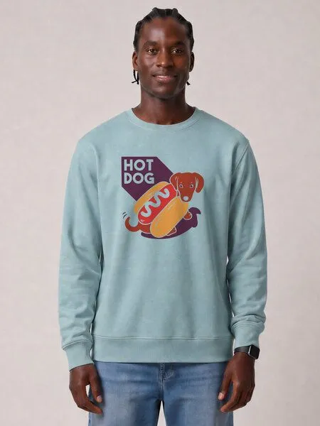 watapparel watapparel Sweatshirt Unisex Hot Dog, Pebble blue, – Produktbild 2 von 2