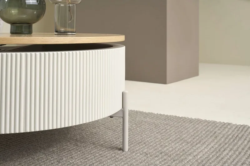 SCHÖNER WOHNEN-Kollektion Couchtisch HEROY (1-St), 80 cm, Tischplatte drehbar mit Stauraum, Braun, – Produktbild 8 von 8