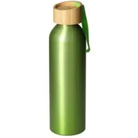 elasto elasto Aluminiumflasche "Bamboo" 0,6 l leicht - Flasche mit Bambusdeckel, Grün, – Produktbild 1 von 1