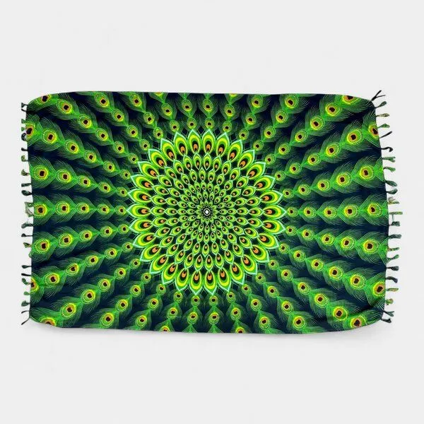 Der Lindwurm Der Lindwurm Sarong- Pfauenfeder, Grün, – Produktbild 1 von 1