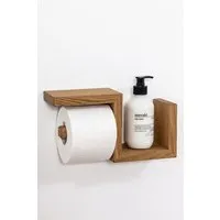 kleiderleiter de kleiderleiter_de Toilettenpapierhalter BEN aus massiver Eiche mit Platz für Ersatzrolle – Produktbild 1 von 1