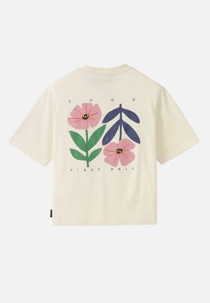 recolution Damen T-Shirt aus Bio-Baumwolle - AZOLLA GOOD VIBES - recolution, Arctic white (weiß), – Produktbild 3 von 4