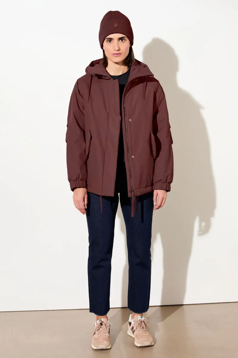 LangerChen LangerChen Damen vegan Parka Padded Short Burgundy, Rot, – Produktbild 1 von 2