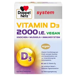 Queisser Pharma Doppelherz system Vitamin D3 2000 I.E. Vegan 60 Tabletten – Produktbild 1 von 1