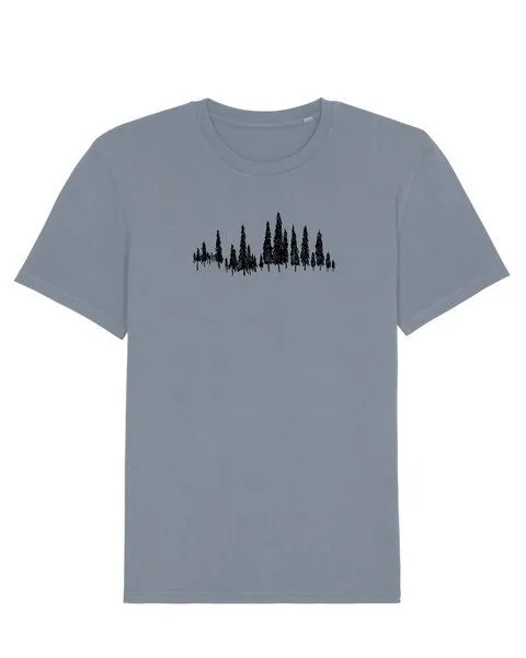 Human Family Human Family Unisex Vintage T-Shirt aus Bio-Baumwolle "Trees", Grau, – Produktbild 1 von 3