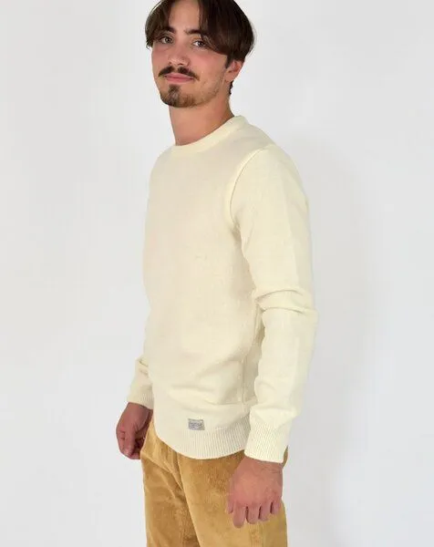 Aatise Aatise Rundhals Herrenpullover Zyclos aus recycelter Wolle, Weiß, – Produktbild 3 von 4