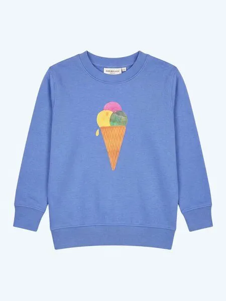 MelaDi Meladi Kinder Sweater aus Biobaumwolle - Eiscreme auf Aqua Blue, Aqua blue, – Produktbild 4 von 5