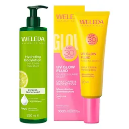 Weleda Hydrating Bodylotion & Uv Glow Fluid – Produktbild 1 von 1