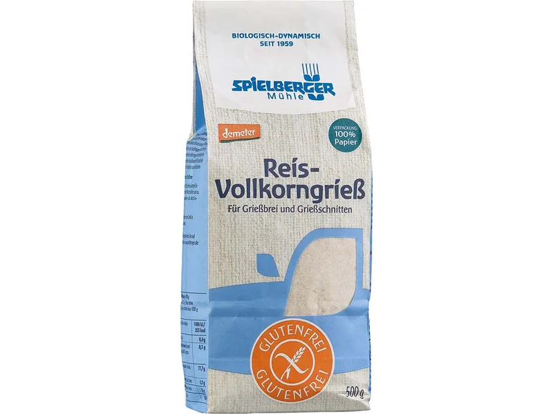 Spielberger Mühle Spielberger Mühle Bio-Reis-Vollkorngrieß, glutenfrei, 500 g – Produktbild 1 von 1