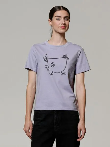 watapparel watapparel T-Shirt Frauen Le poulet - das Huhn, Lavender, – Produktbild 2 von 4
