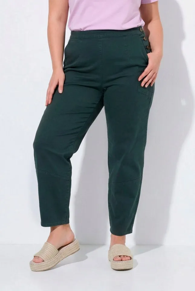 Ulla Popken Regular-fit-Jeans Barrel-Hose weites Bein Komfortbund Biobaumwolle, Grau, – Produktbild 2 von 4
