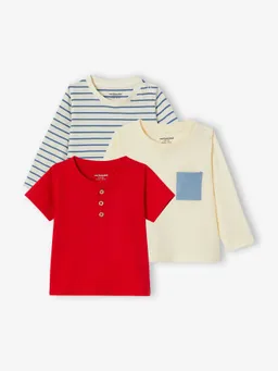 Vertbaudet 3er-Pack Baby Langarmshirts kurzarm und langarm BASIC – Produktbild 1 von 1