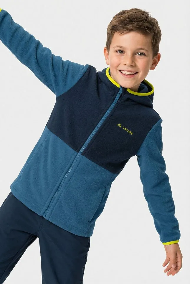 Vaude Vaude Kapuzenfleecejacke Kids Pulex Hooded Jacket II mit Kapuze, atmungsaktives Material, mit Eingrifftaschen, Blau, – Produktbild 2 von 4