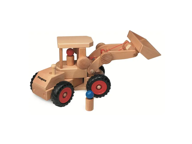 Fagus Fagus Lenkbarer Radlader aus massivem Buchenholz Länge 40 cm, Natur, – Produktbild 1 von 1