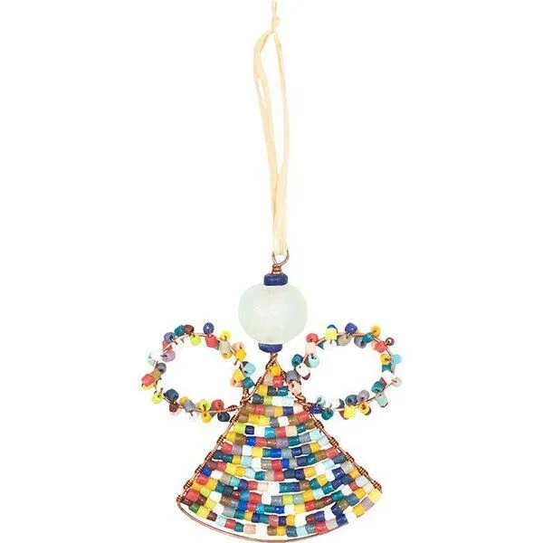 Global Mamas Global Mamas Upcycling Christbaumschmuck - Angel - Rainbow - Weihnachten - Geschenkdeko - Weihnachtsdeko – Produktbild 1 von 2