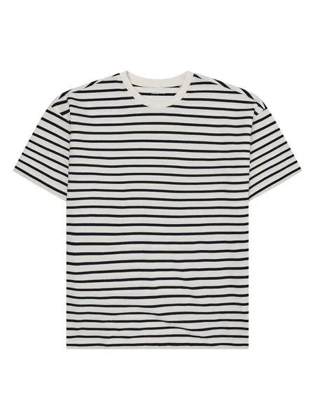 KnowledgeCotton Apparel KnowledgeCotton Apparel Lockeres gestreiftes T-Shirt aus Bio-Baumwolle, Blau-navy, – Produktbild 3 von 3