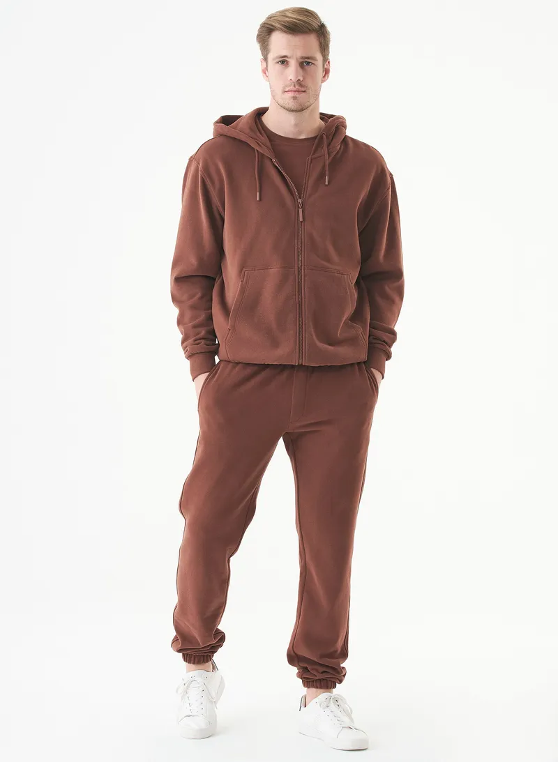 ORGANICATION ORGANICATION Herren vegan Unisex Zip Up Hoodie Junda Kaffee, Dunkelbraun, – Produktbild 1 von 2