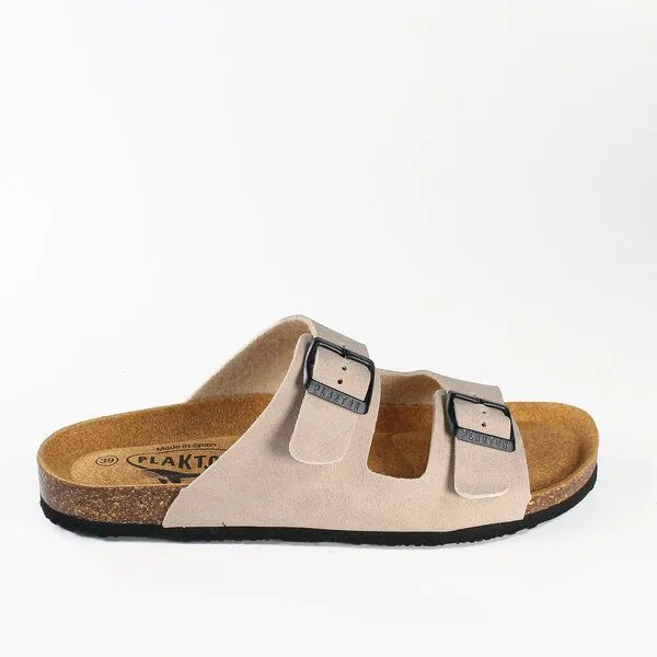 Plakton Plakton Vegane Damen Sandale BETA mit Korksohle und einstellbaren Schnallen, Beige, – Produktbild 3 von 4