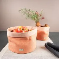 nahtur-design nahtur-design Brotkorb, Obstkorb oder Utensilo aus Bioleinen, Orange, – Produktbild 1 von 1
