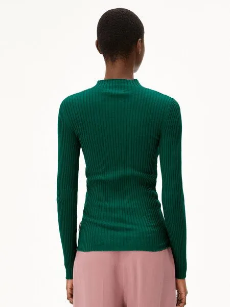 ARMEDANGELS ARMEDANGELS ALAANIA Damen Pullover Slim Fit aus Bio-Baumwolle, Emerald green, – Produktbild 3 von 4