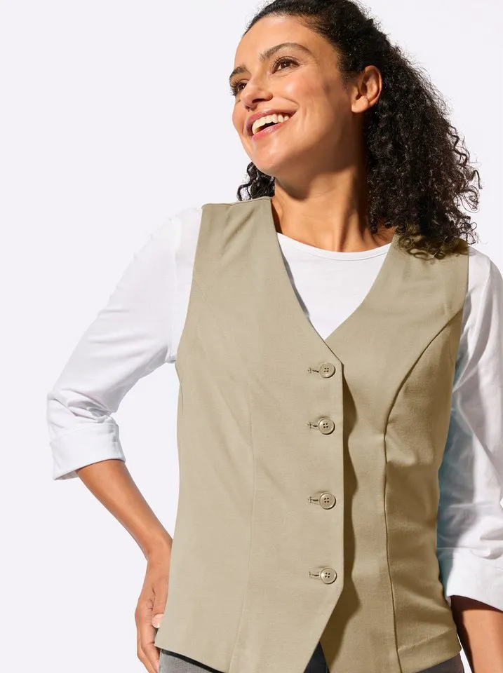 Witt Witt Jerseyweste Jersey-Weste, Beige|braun, – Produktbild 5 von 5