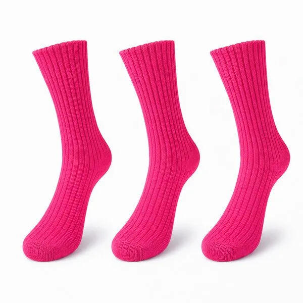 Bruno Barella Bruno Barella Damen Socken aus feiner Lammwolle – 3er-Pack, Blütenrosa, – Produktbild 1 von 2