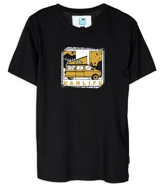 Gary Mash GARY MASH T-Shirt VANLIFE aus Biobaumwolle, Schwarz, – Produktbild 1 von 4