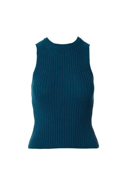 Kopyto Kopyto IMPALA RWS – gestreiftes Damen-Haltertop, Petrol, – Produktbild 3 von 5