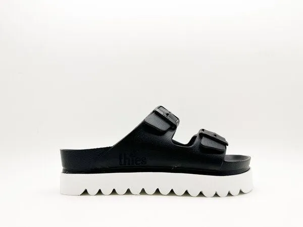 thies Vegane Ecofoam Plateau Sandale von thies ® aus recyceltem EVA, Black (schwarz), – Produktbild 2 von 4