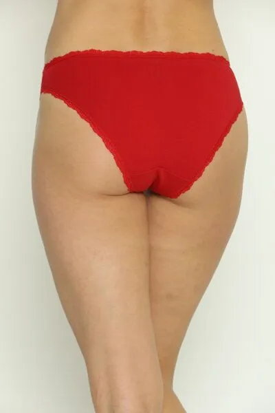 Bruno Barella Bruno Barella 2er Pack GOTS zertifizierte Slips mit Spitze aus Biobaumwolle, Rot, – Produktbild 2 von 2