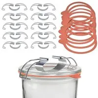 mikken mikken Einmach-Set: 10 Weckringe aus Naturkautschuk & 10 Metallklammern – für Weckgläser Ø 10 cm – Produktbild 1 von 1