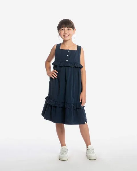 MATONA Matona Kleid | Frill Dress | aus Bio-Baumwolle | GOTS-zertifiziert, Navy, – Produktbild 3 von 4