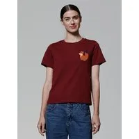 watapparel watapparel T-Shirt Frauen Cute Fox, Burgundy, – Produktbild 1 von 1