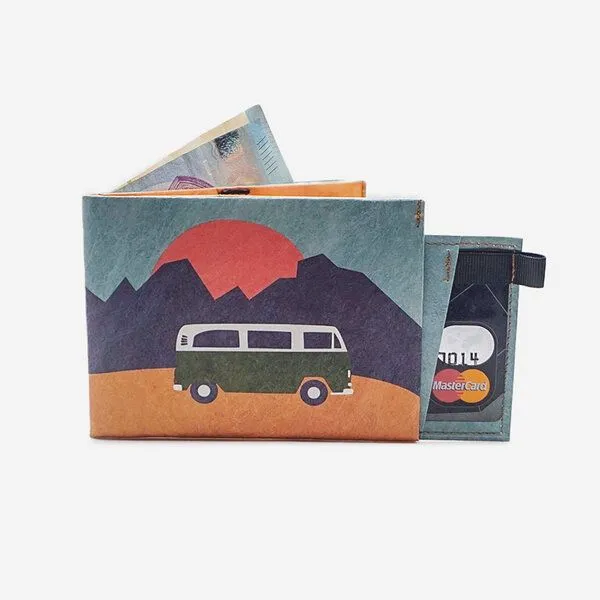 paprcuts paprcuts RFID Portemonnaie Pro, Vanlife 2.0. (orange blau), – Produktbild 1 von 3