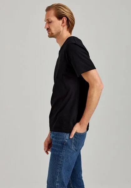 THOKKTHOKK ThokkThokk Herren V-Neck T-Shirt aus Biobaumwolle, Black (schwarz), – Produktbild 3 von 7