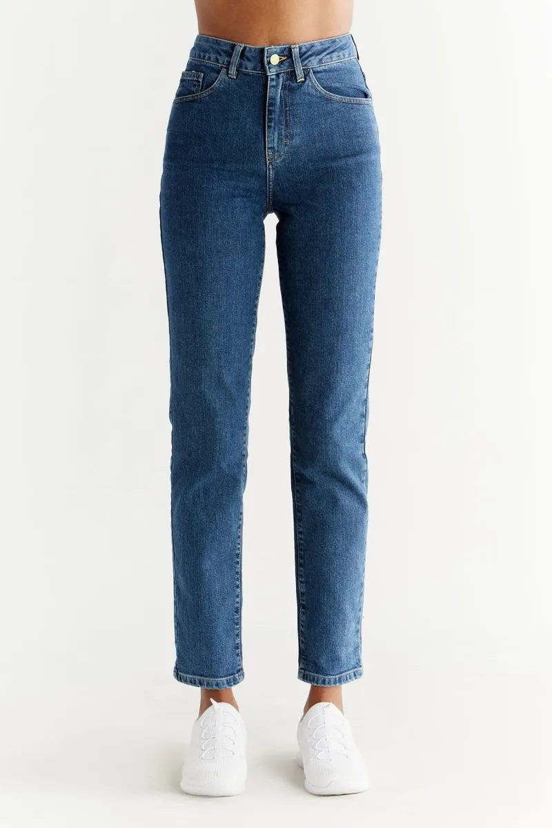 Evermind Evermind Damen vegan Jeans Regular Fit Lapis Blau, Dunkelblau, – Produktbild 2 von 2