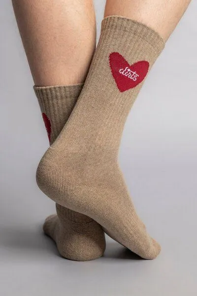 DIRTS dirts Heart Socks 2.0, Brown melange, – Produktbild 2 von 4