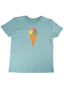 MelaDi Meladi Kinder Shirt aus Biobaumwolle - Eiscreme auf Türkis – Produktbild 1 von 1